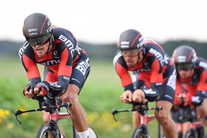 Greg Van Avermaet leads the charge for BMC during the stage 5 time trial at Eneco Tour