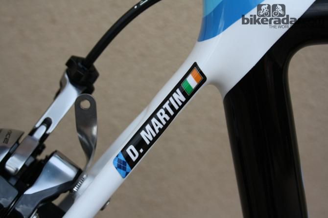 Martin&rsquo;s name was committed to the frame before it left the paint shop: that&rsquo;s not a sticker.