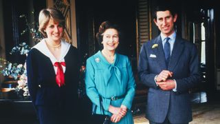 Lady Diana Spencer and Prince Charles pose with Queen Elizabeth at Buckingham Palace, London, in March 1981, the day that their wedding was sanctioned by the Privy Council.