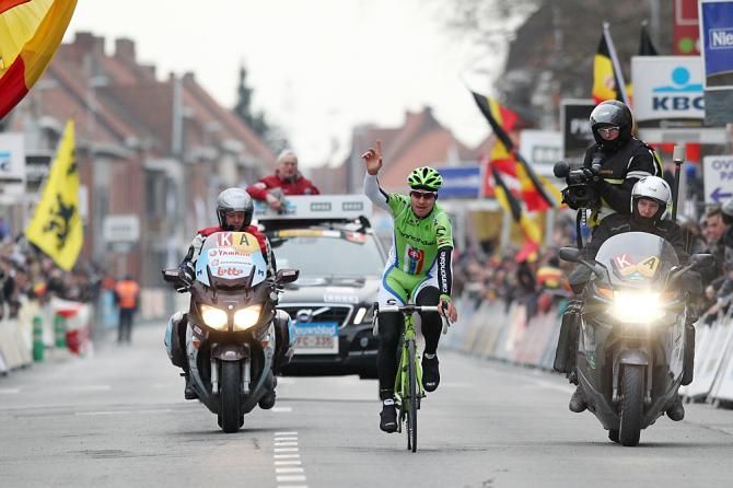 Peter Sagan (Cannondale) wins the 2013 Gent-Wevelgem