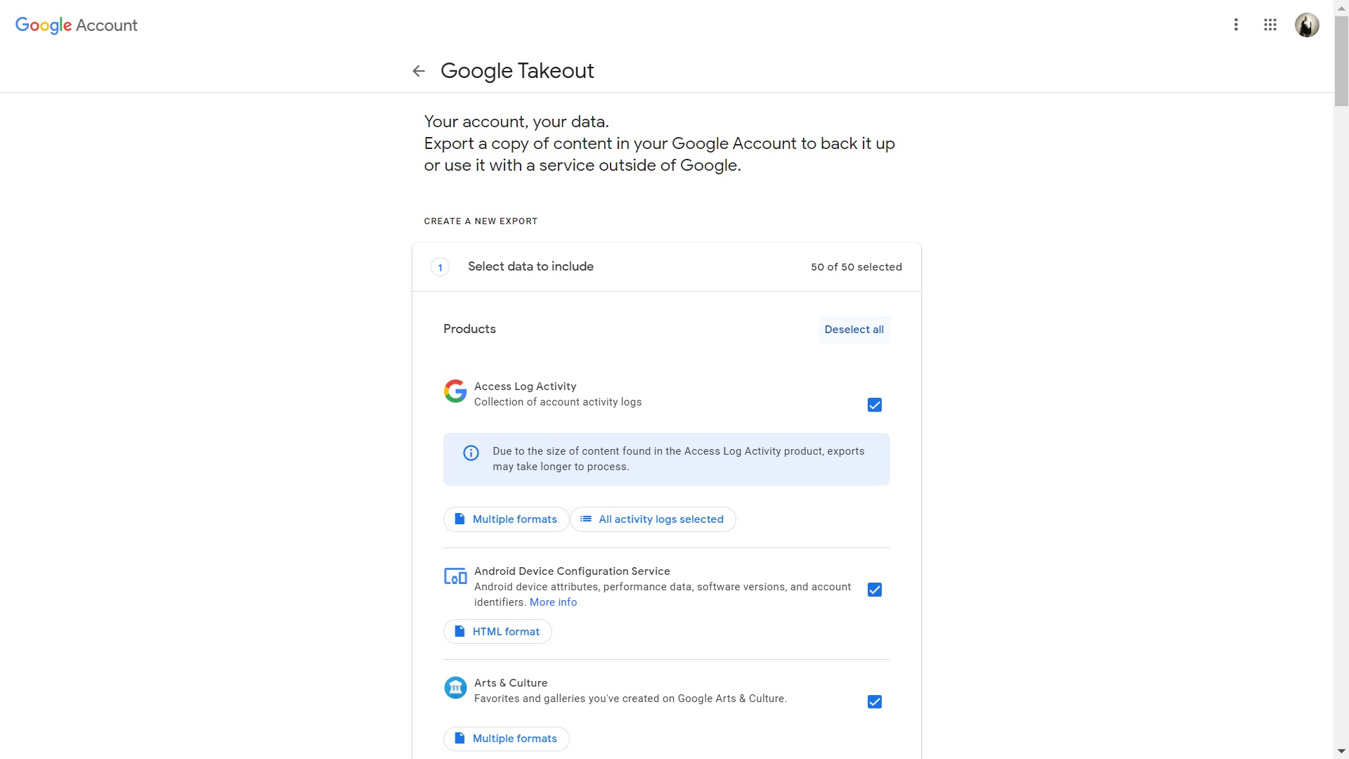 So speichern Sie Google Hangouts-Daten über Google Takeout