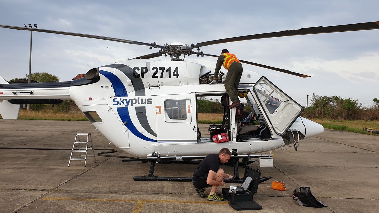 Mark Robinson integrates the lidar sensor with the helicopter.