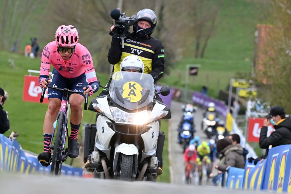 Swiss Stefan Bissegger of EF Education First Pro Cycling pictured in action during the 105th edition of the Ronde van Vlaanderen Tour des Flandres Tour of Flanders one day cycling race 254km from Antwerp to Oudenaarde Sunday 04 April 2021 BELGA PHOTO DIRK WAEM Photo by DIRK WAEMBELGA MAGAFP via Getty Images