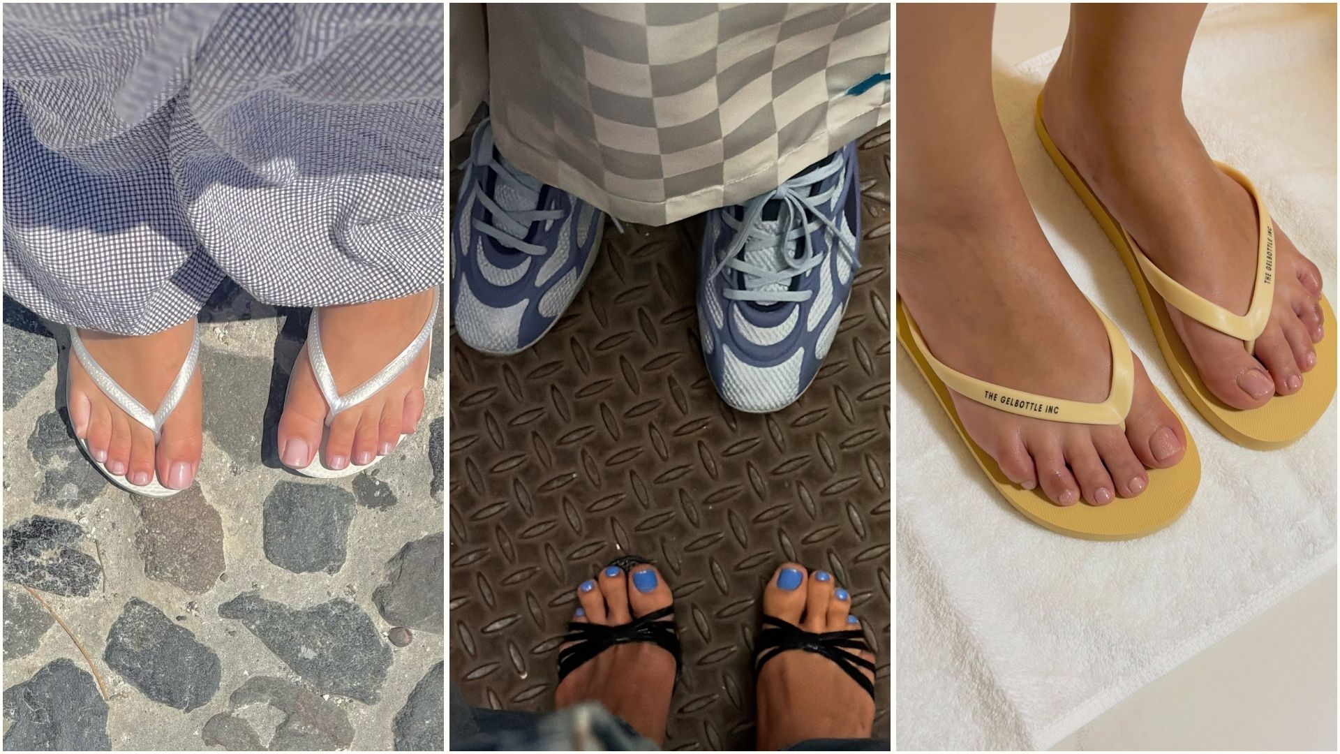 A collage of pedicure ideas