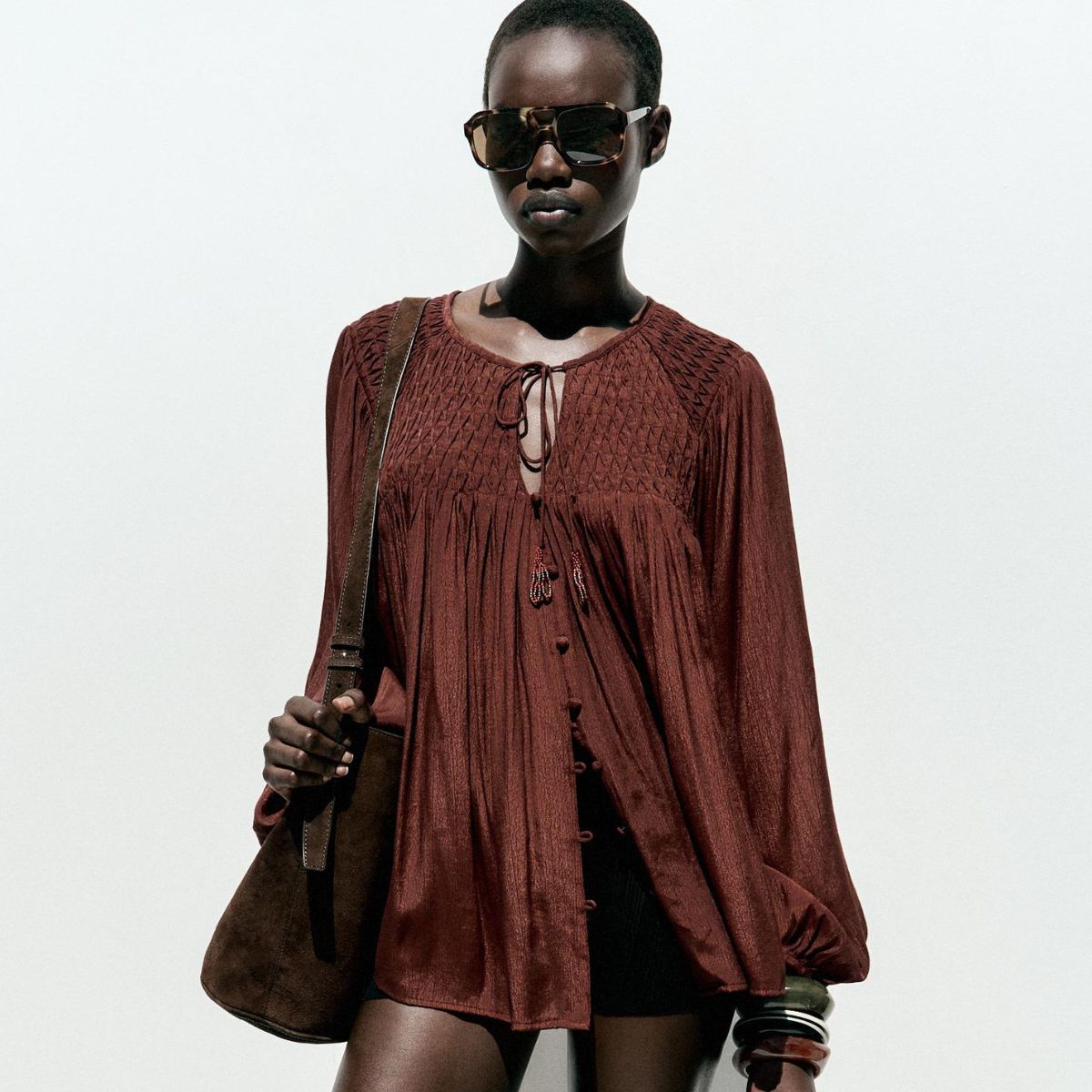Models wear expensive looking high street items