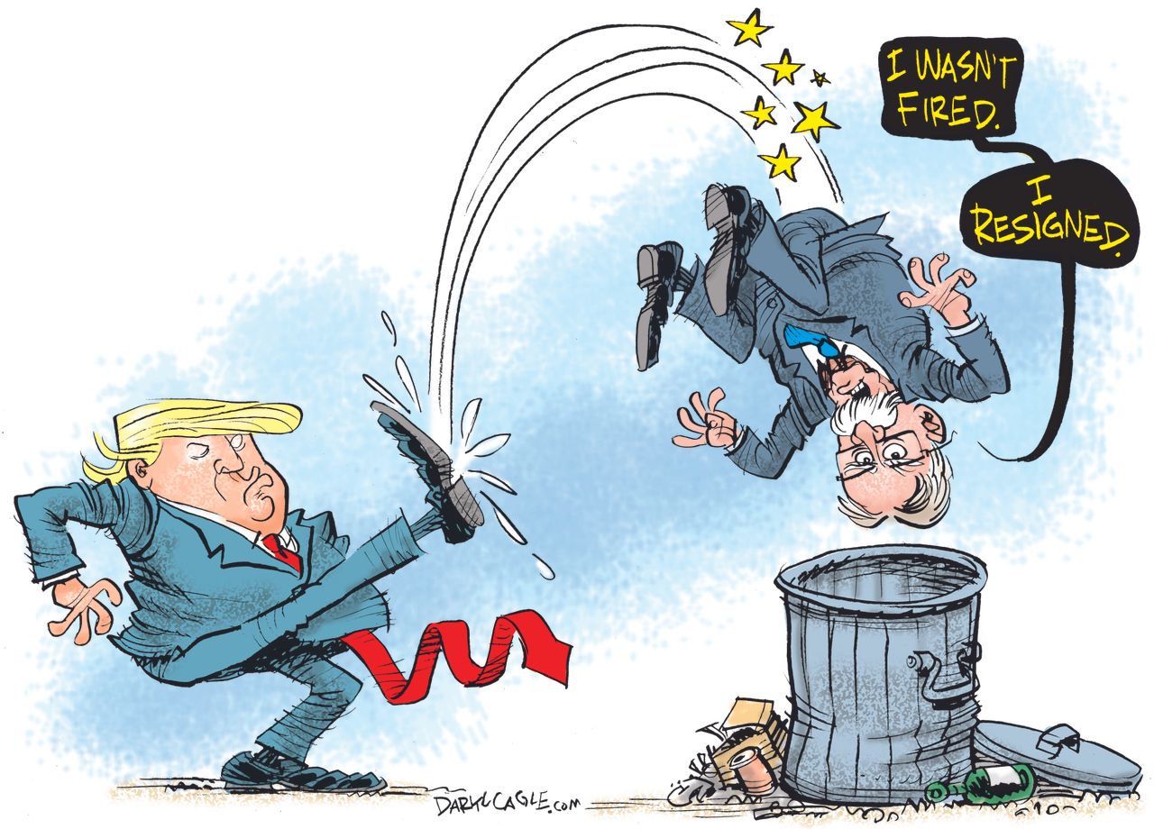 Political Cartoon U.S. Trump John Bolton fired