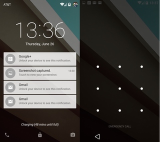Android L Lockscreen with PIN