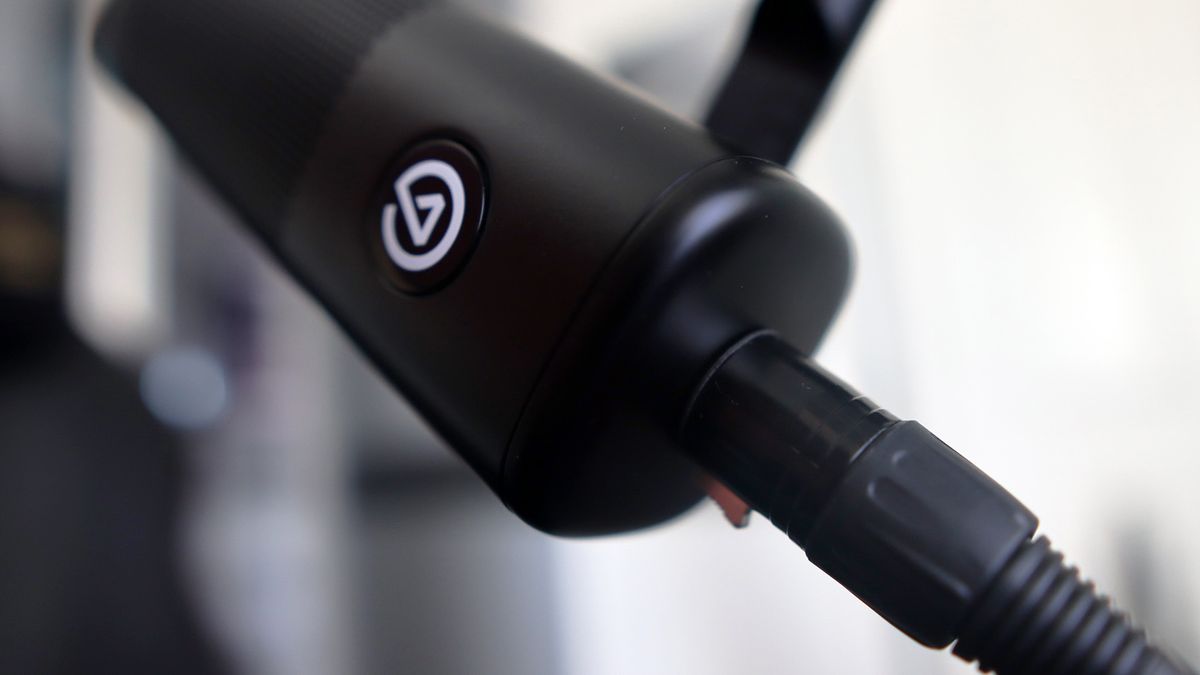 Elgato Wave DX XLR microphone on a mic arm