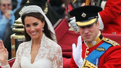 Duchess and Duke of Cambridge on their wedding day in 2011