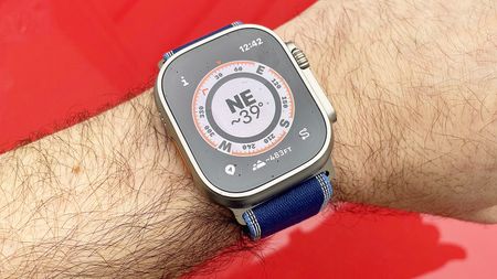 Close-up of the Apple Watch Ultra 3 in silver