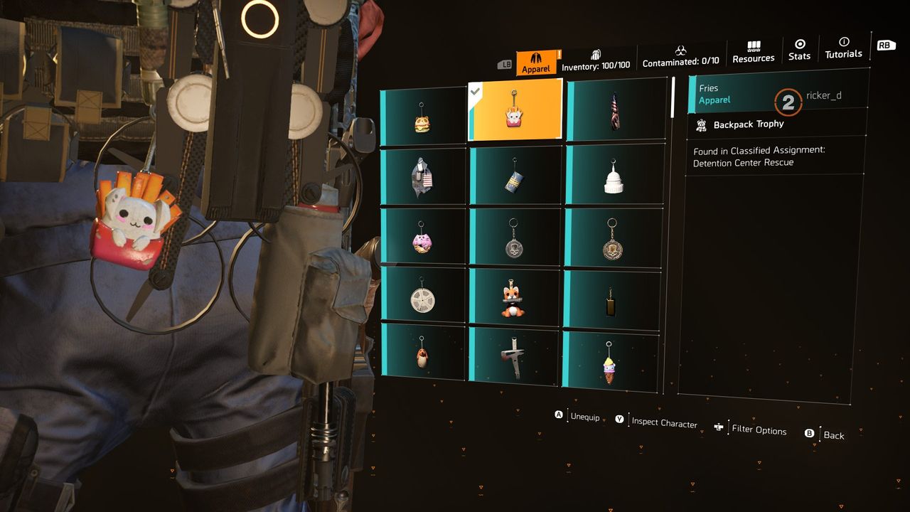 Division 2 Ep 3 Backpack Charms