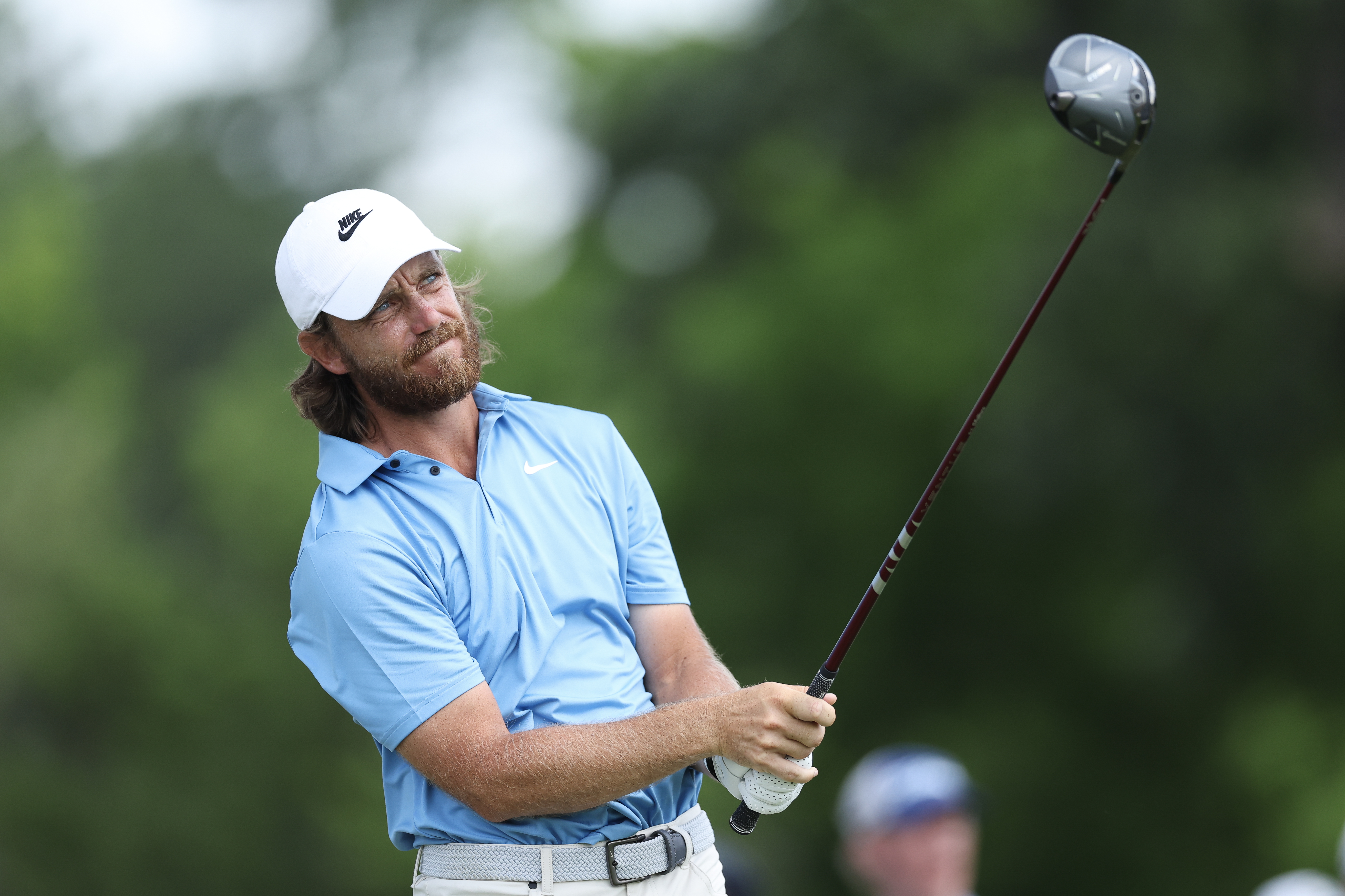 Tommy Fleetwood hits a driver