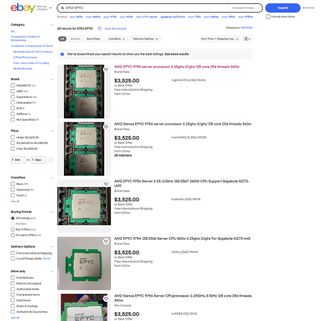 AMD Epyc 9754 listings on eBay