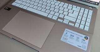 The keyboard and trackpad on the Asus Vivobook S16