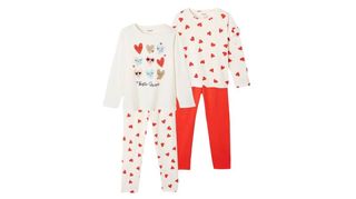 A pack of two heart-print pyjamas for kids from Vertbaudet