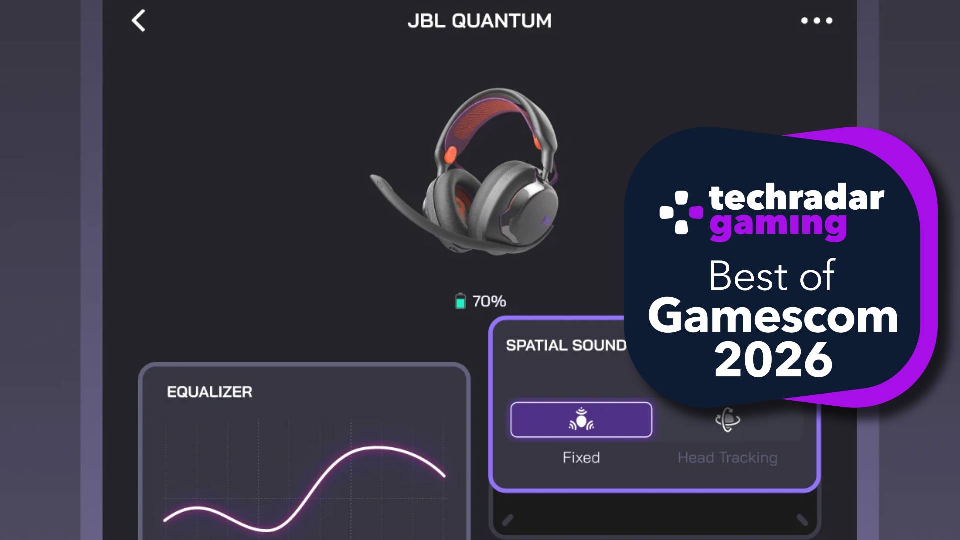 The JBL Quantum Engine software with the TechRadar Gaming Best of Gamescom 2026 badge