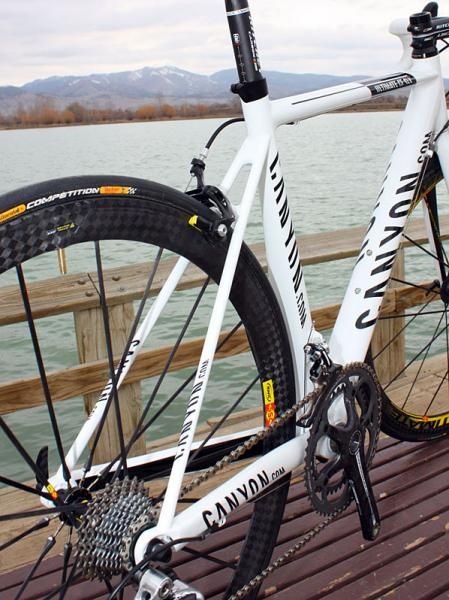 Meaty chain stays are paired to pencil-thin seat stays.