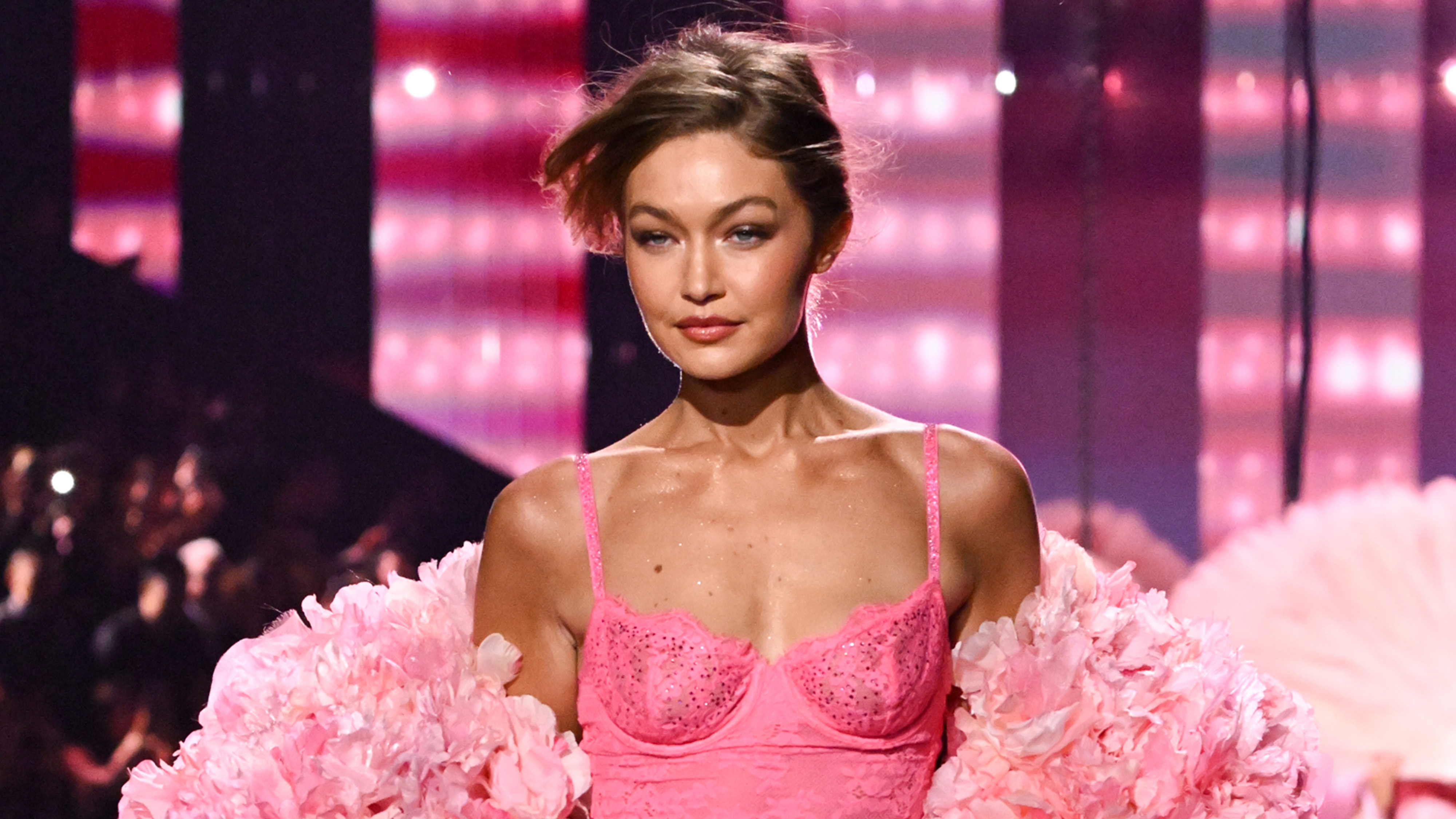 Gigi Hadid at the 2025 Victoria's Secret Fashion Show held at Steiner Studios on October 15, 2025 in New York, New York.