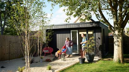 The Smith family's garden has been transformed with raised beds and smart garden office