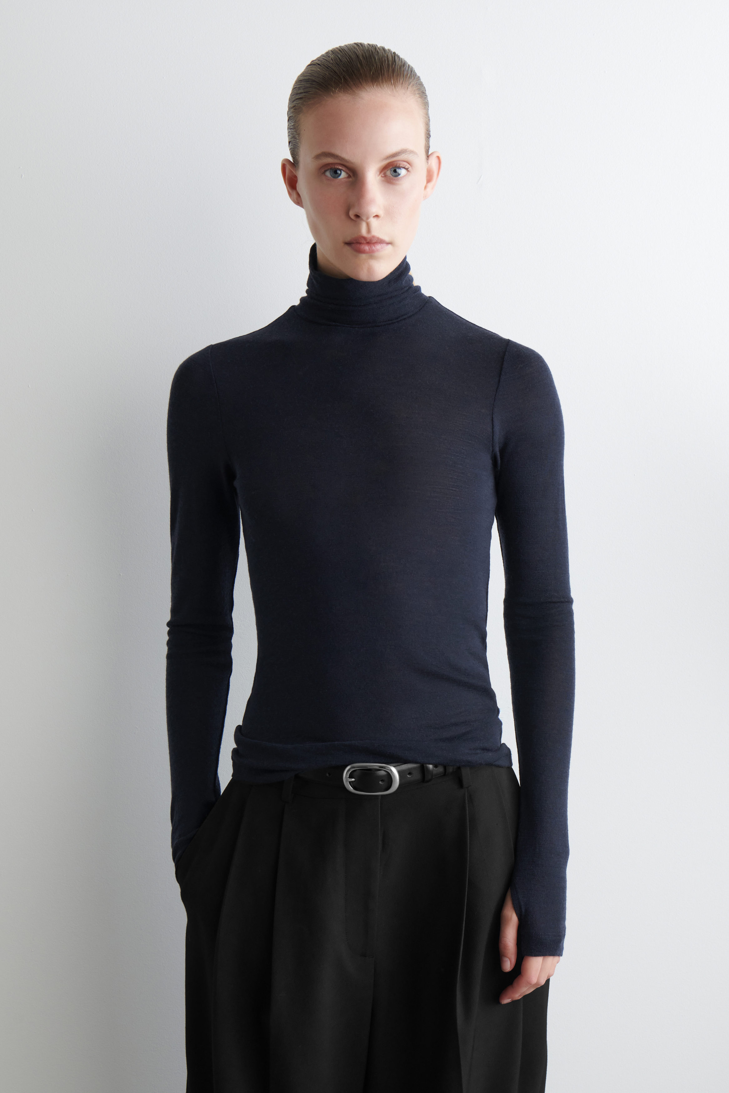 Merino Wool High-Neck Top