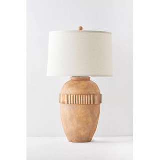 large terracta-finished table lamp