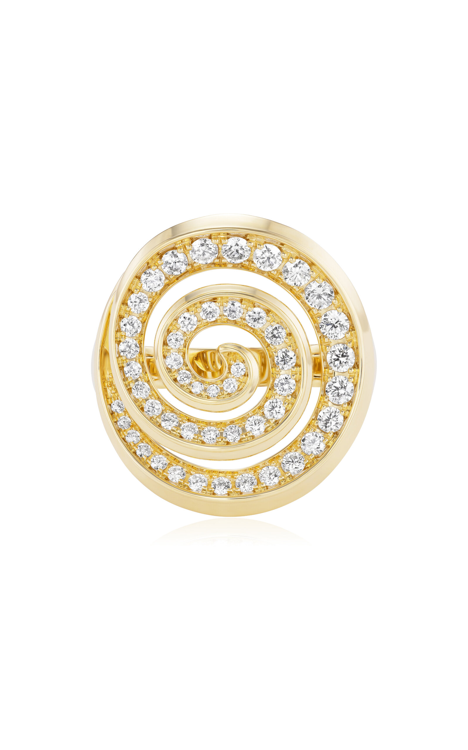 Spiral 18k Yellow Gold Diamond Ring