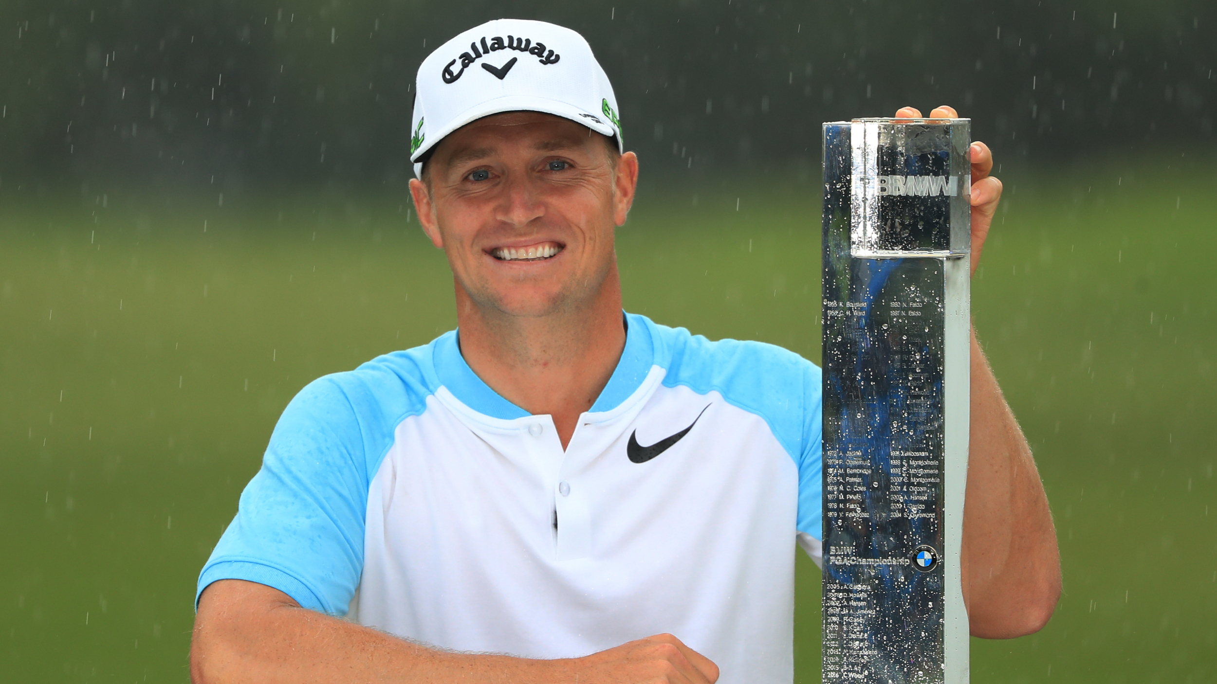 Alex Noren with the BMW PGA Championship trophy