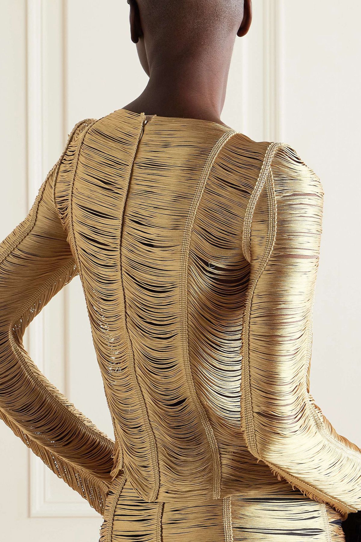 TOM FORD Fringed open-knit top