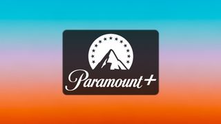 Paramount+ logo on a orange-blue background