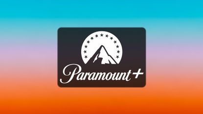 Paramount+ logo on a orange-blue background