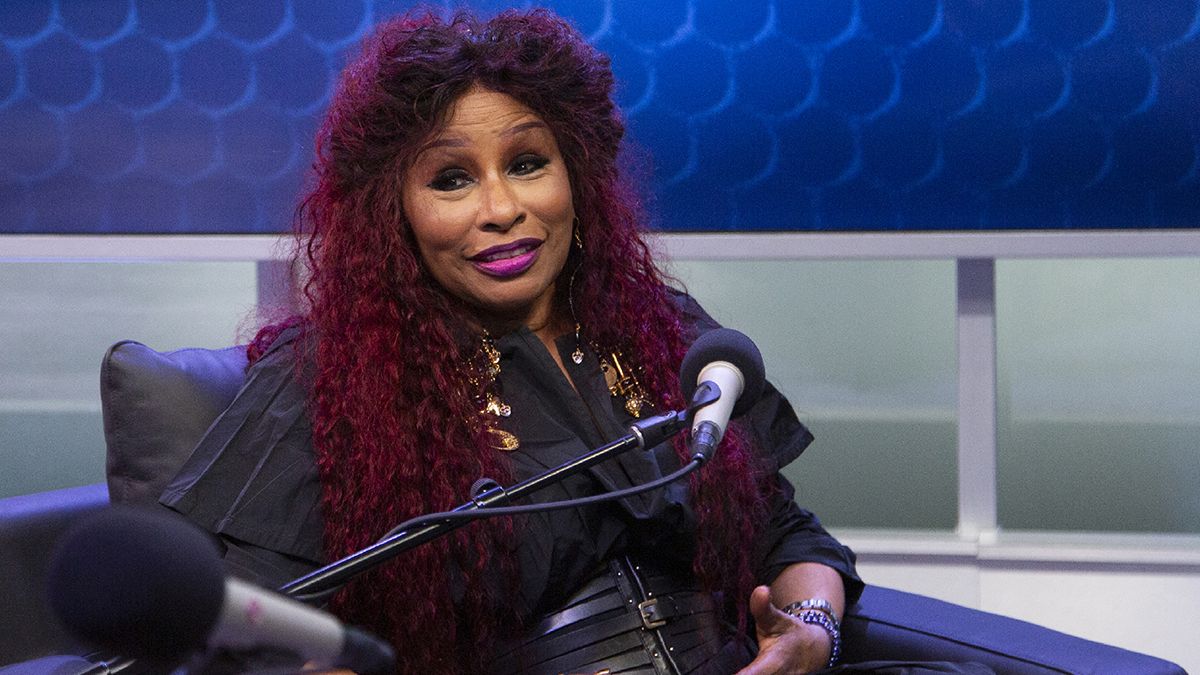 Chaka Khan being interviewed