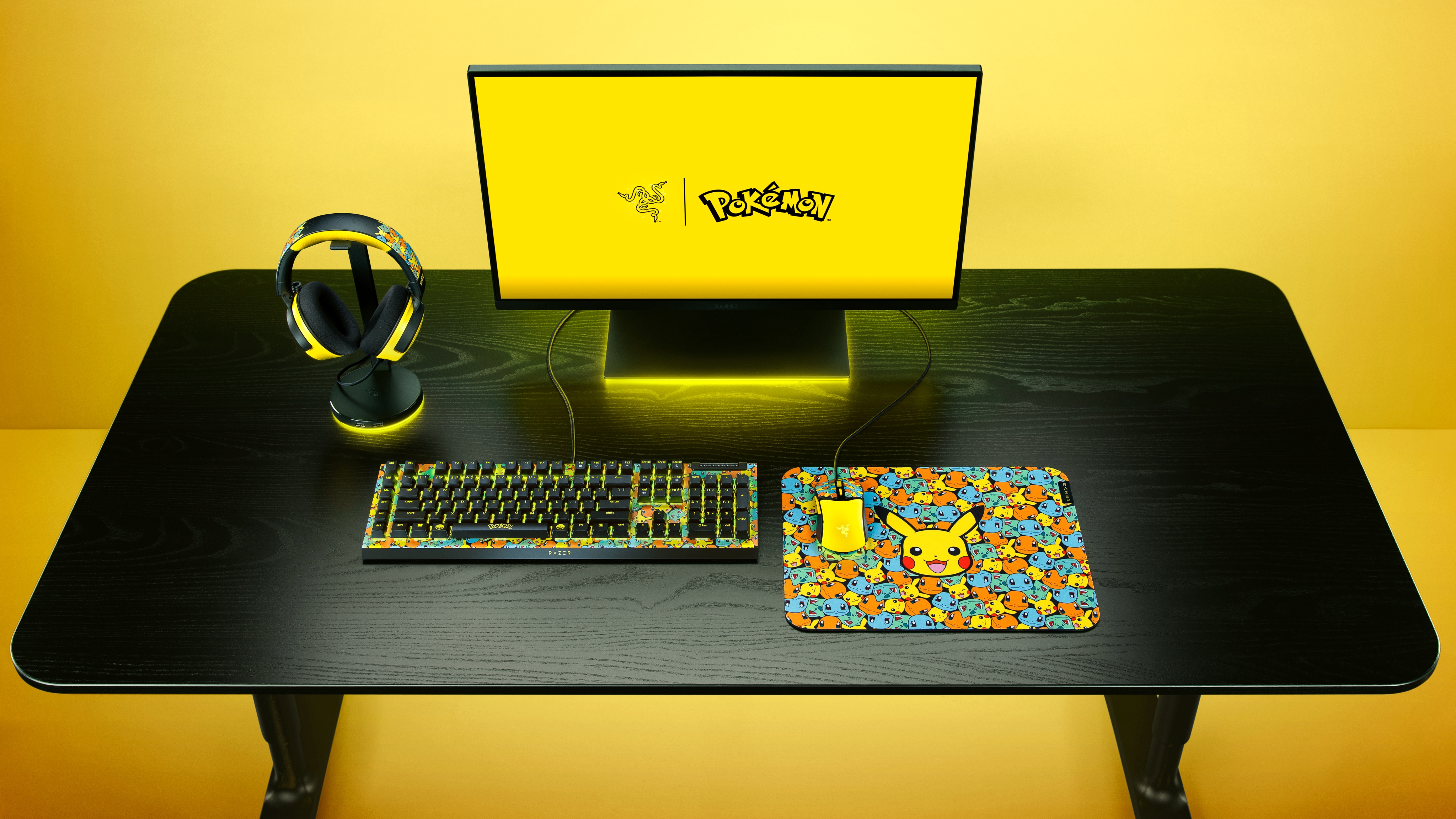 Render of the Razer x Pokémon Collection of PC gaming accessories.
