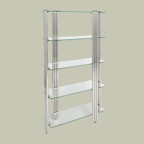 MADE.COM, Chrome and Glass Perrie Shelving Unit