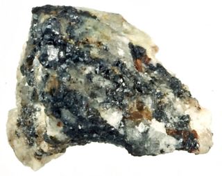 A rock sample from the mineral collection of the Museo di Storia Naturale in Florence previously unearthed in the Koryak Mountains in Russia. 