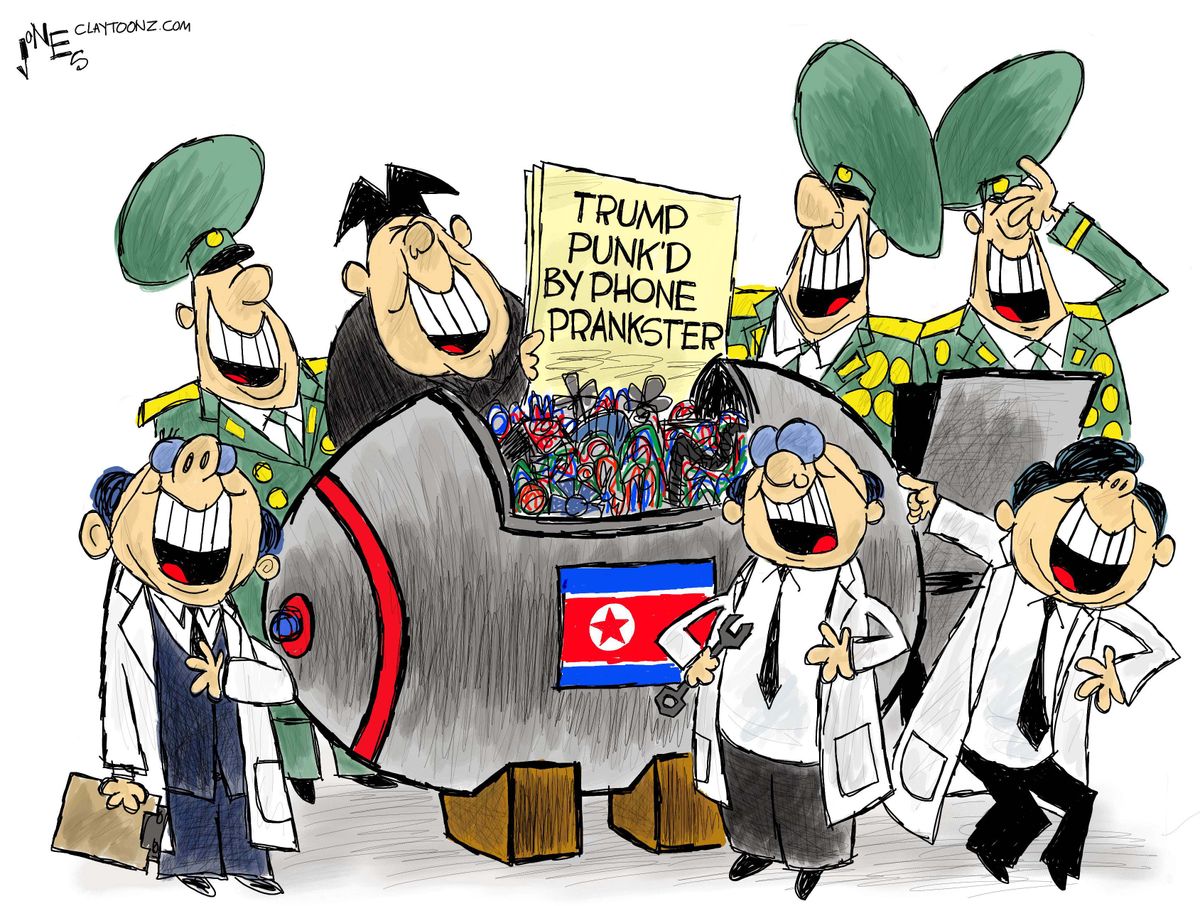 End Of The World Prank North Korea Political Cartoon U.S. Trump Kim North Korea summit prank call | The Week