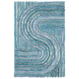 blue rug with tactile finish 