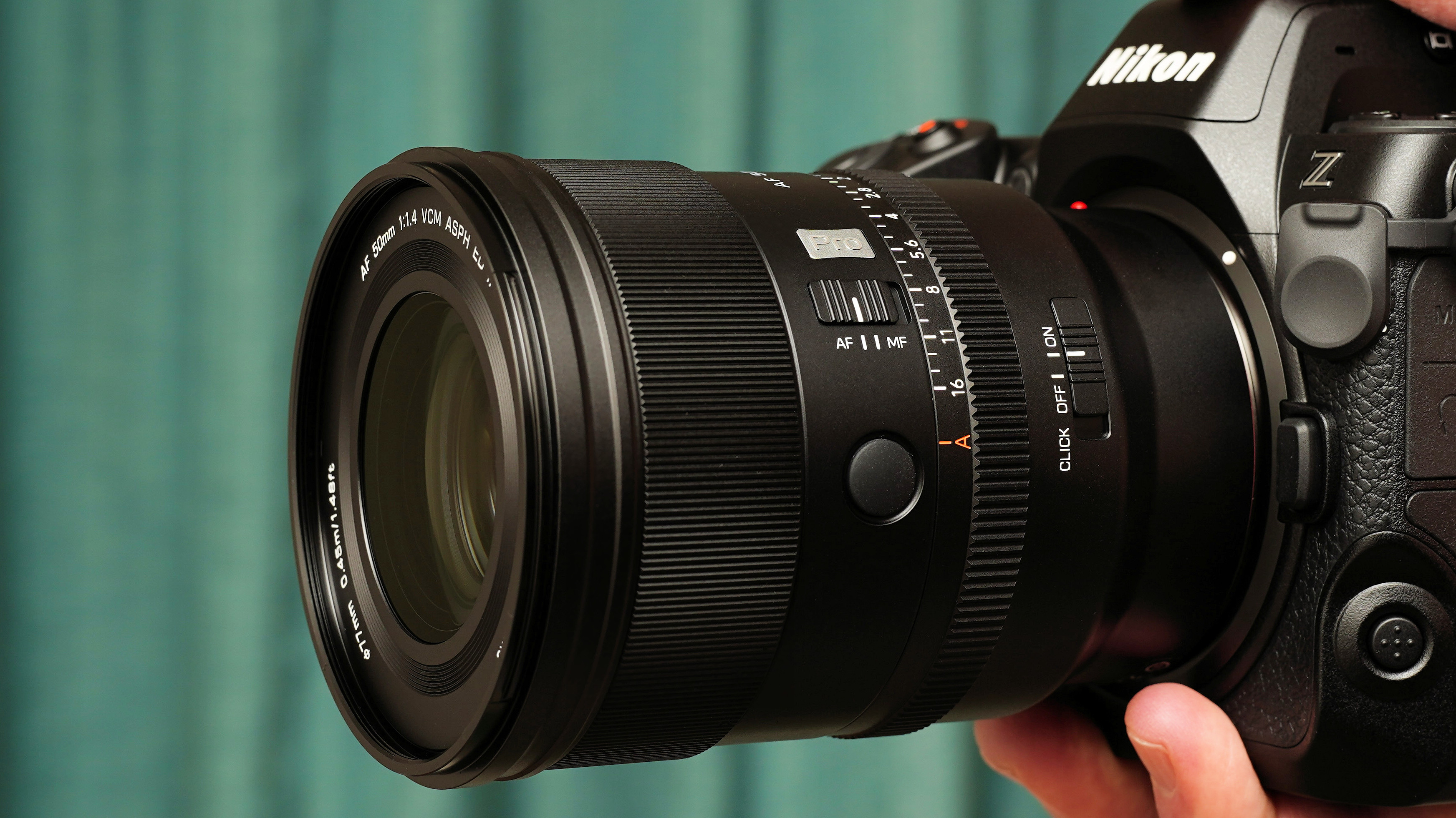 Viltrox AF 50mm f/1.4 Pro product shot on Nikon Z8 camera