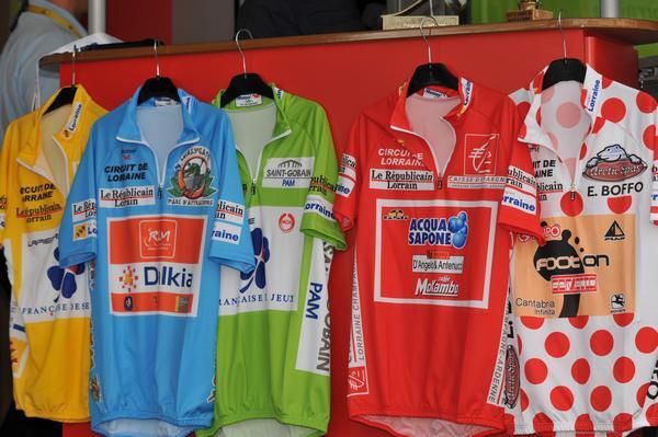 The classification jerseys await their respective owners
