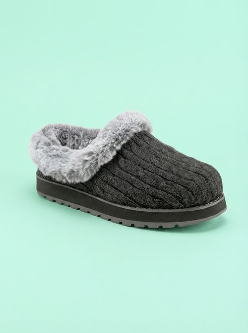 Skechers Women's Bobs Keepsakes Ice Angel Slipper, Charcoal, 7.5