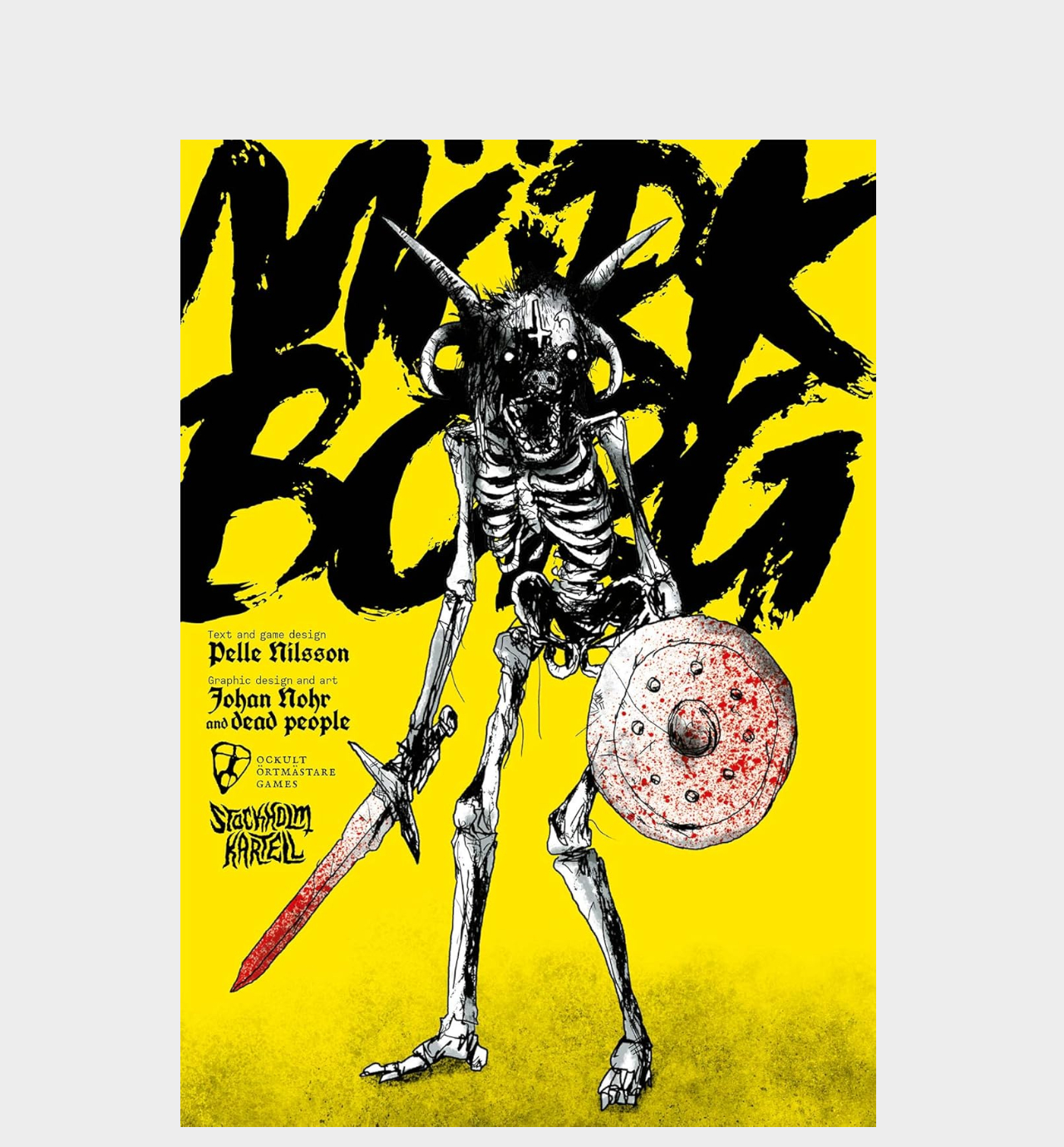Mork Borg book cover on a plain background