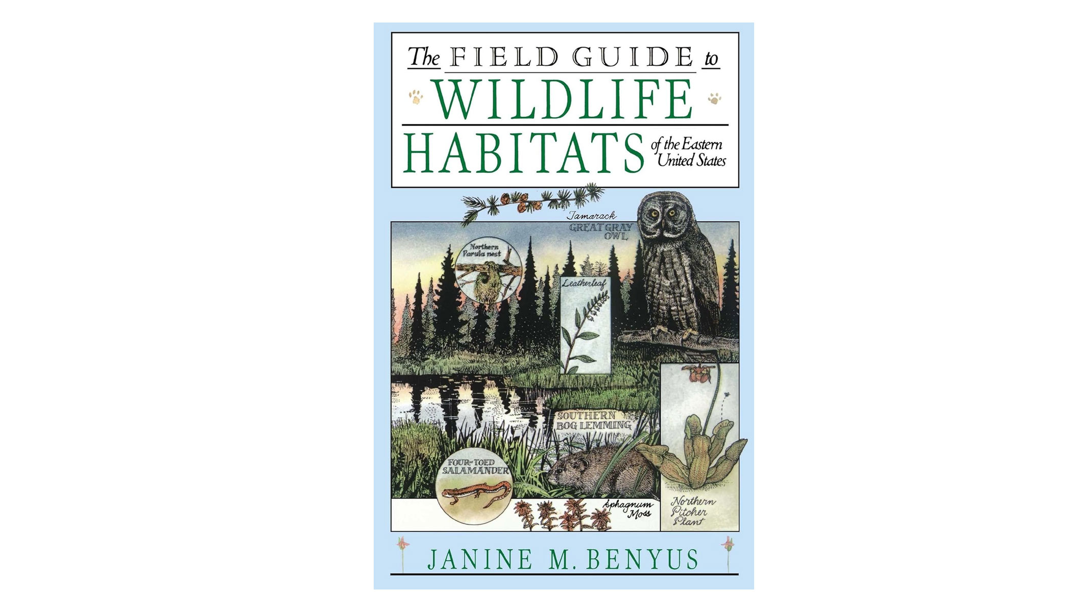 The Field Guide to Wildlife Habitats of the Eastern United States book on a white background.