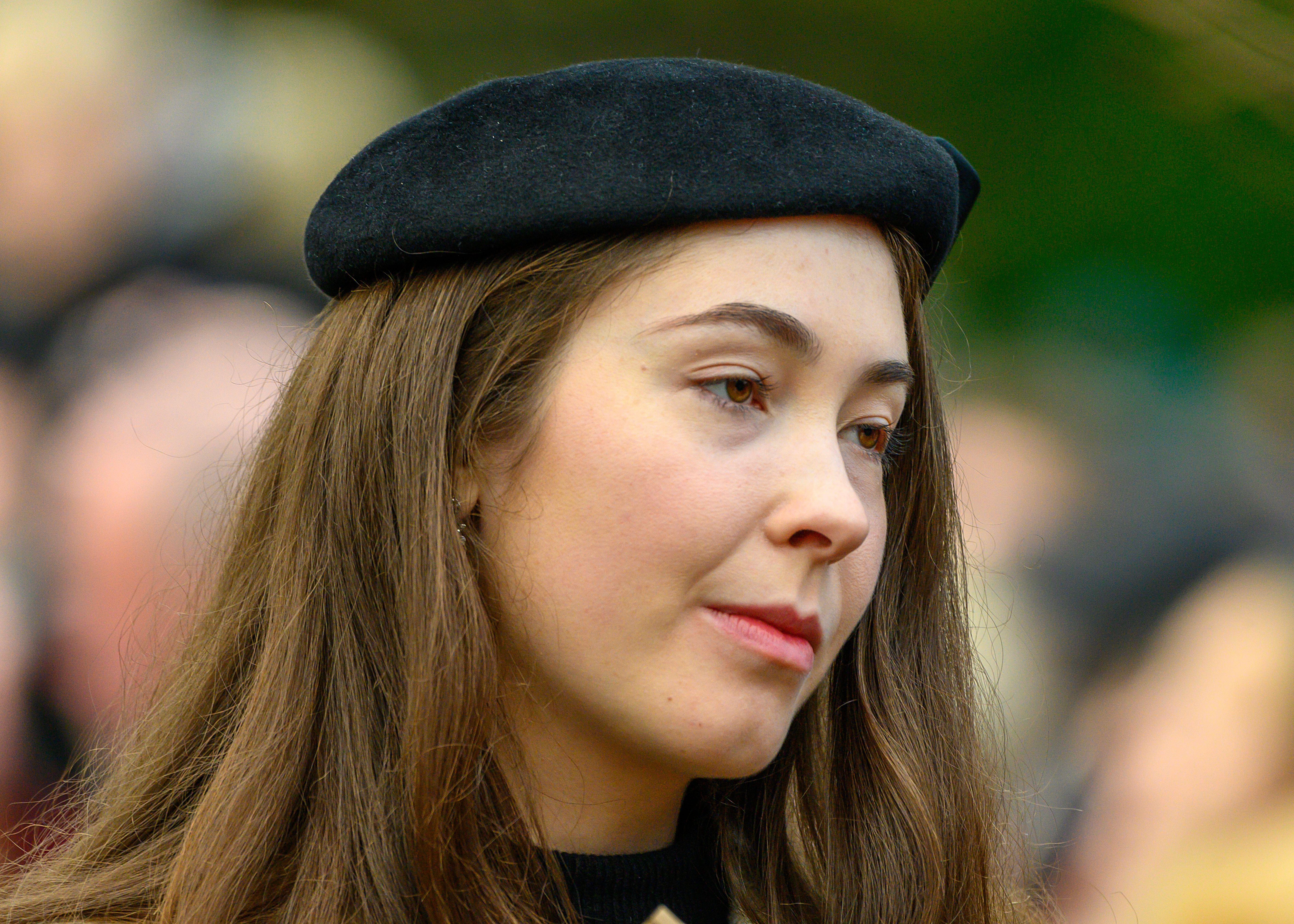 Eleanor Ekserdjian wearing a black beret