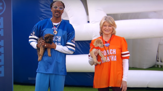 Martha Stewart and Snoop Dogg on Puppy Bowl 2022.