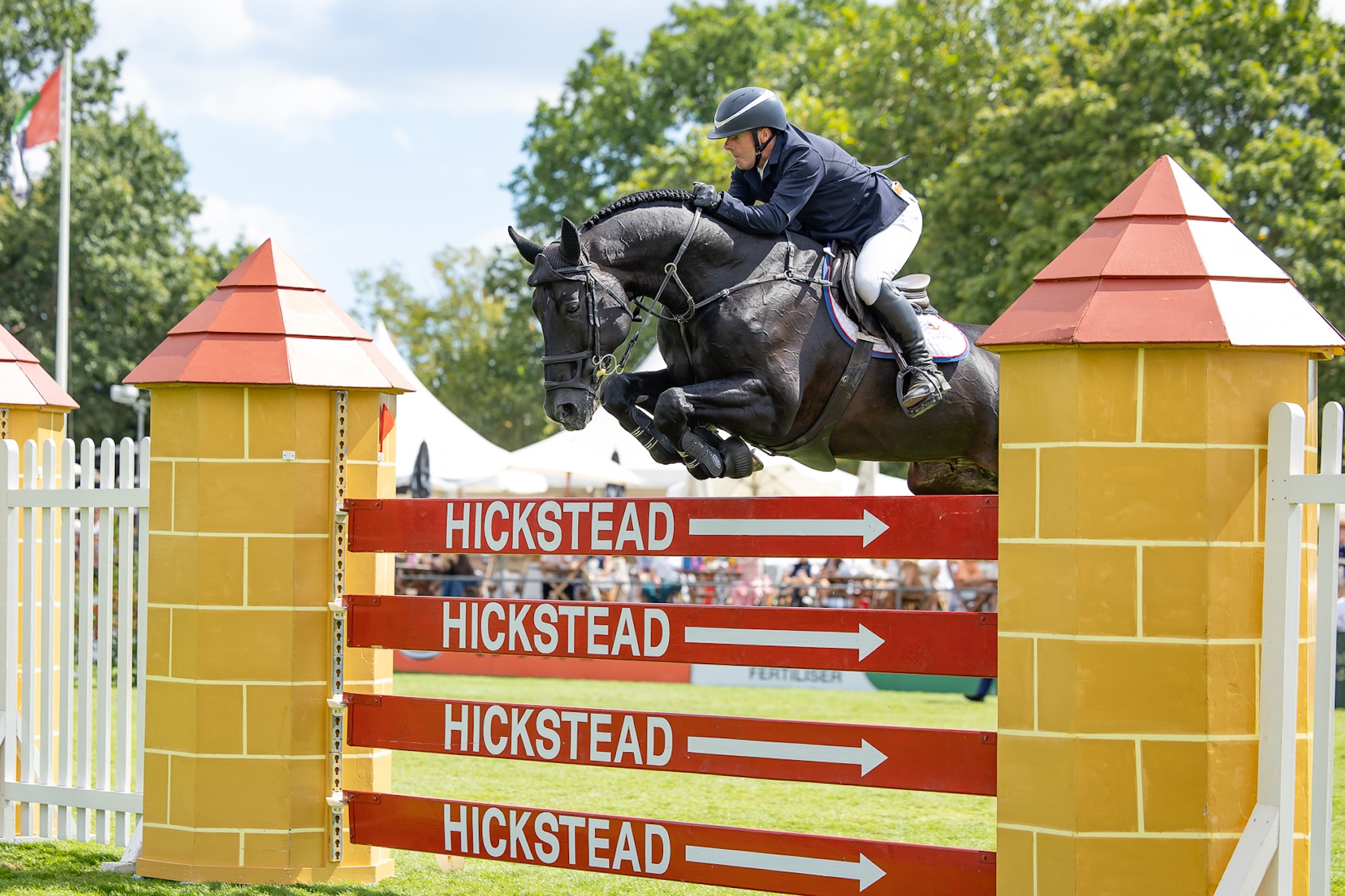 Robert Whitaker and Vermento clear the Hickstead planks
