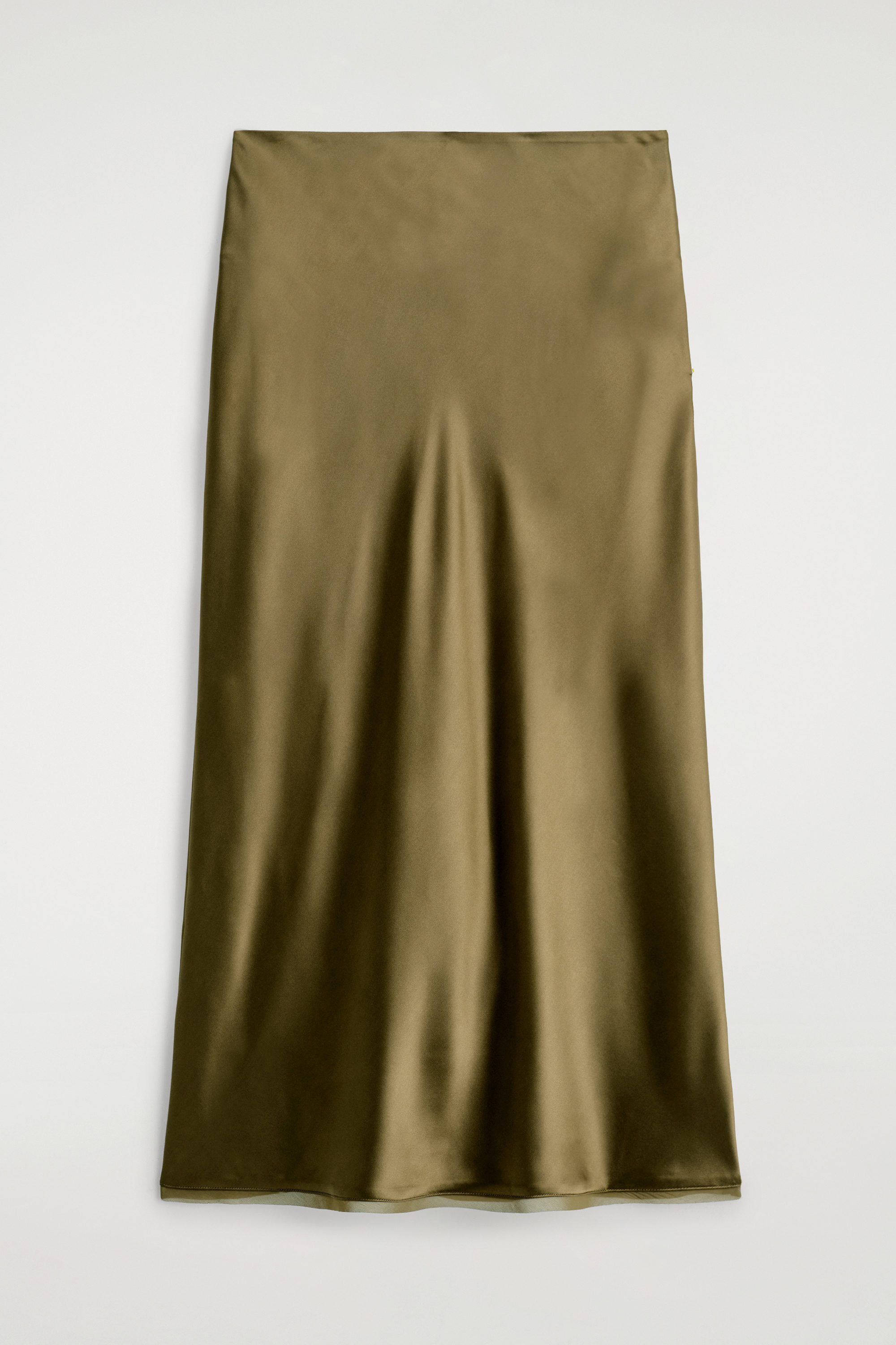 Bias-Cut Satin Midi Skirt