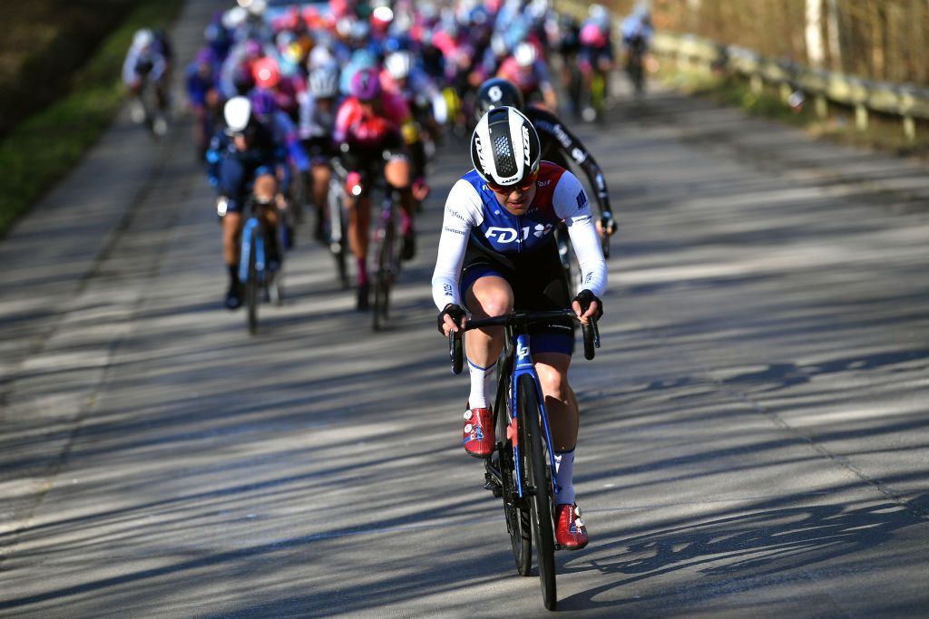 TIELTWINGE BELGIUM FEBRUARY 27 Grace Brown of Australia and Team FDJ Nouvelle Aquitaine Futuroscope competes during the 17th Craywinckelhof Omloop van het Hageland 2022 a 1282km race from Tienen to TieltWinge OmloopHageland on February 27 2022 in TieltWinge Belgium Photo by Luc ClaessenGetty Images