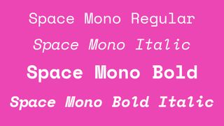 Example of Space Mono in four weights
