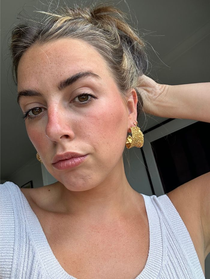 Shannon Lawlor wearing Clinique Almost Lipstick Nude Honey