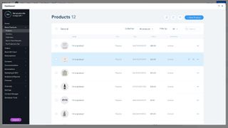 Editor X's user dashboard displaying products for an online store
