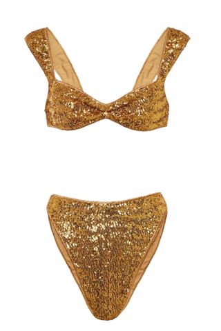 Oseree Pailettes 90s Sequined Bikini